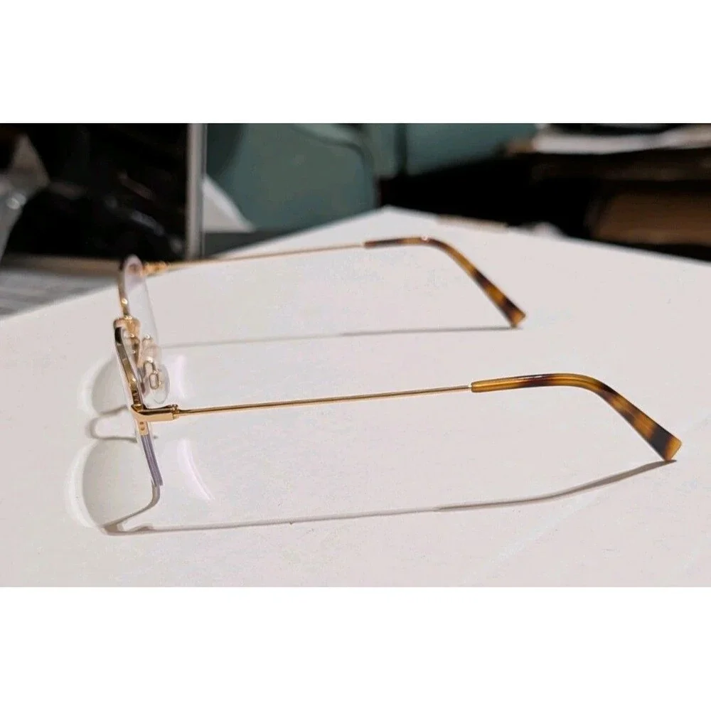 Warby Parker Armando Glasses Frames Gold Semi Rimless Half Rim 51-20-145 W/ Case